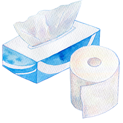 ティッシュ,トイレットペーパー