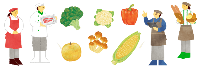 社員と野菜